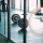 a gym with a barbell and weight plates